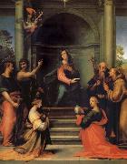 Fra Bartolomeo The Anunciacion, Holy Margarita, Maria Mary magdalene, Pablo, Juan the Baptist, Jeronimo and Francisco oil painting reproduction